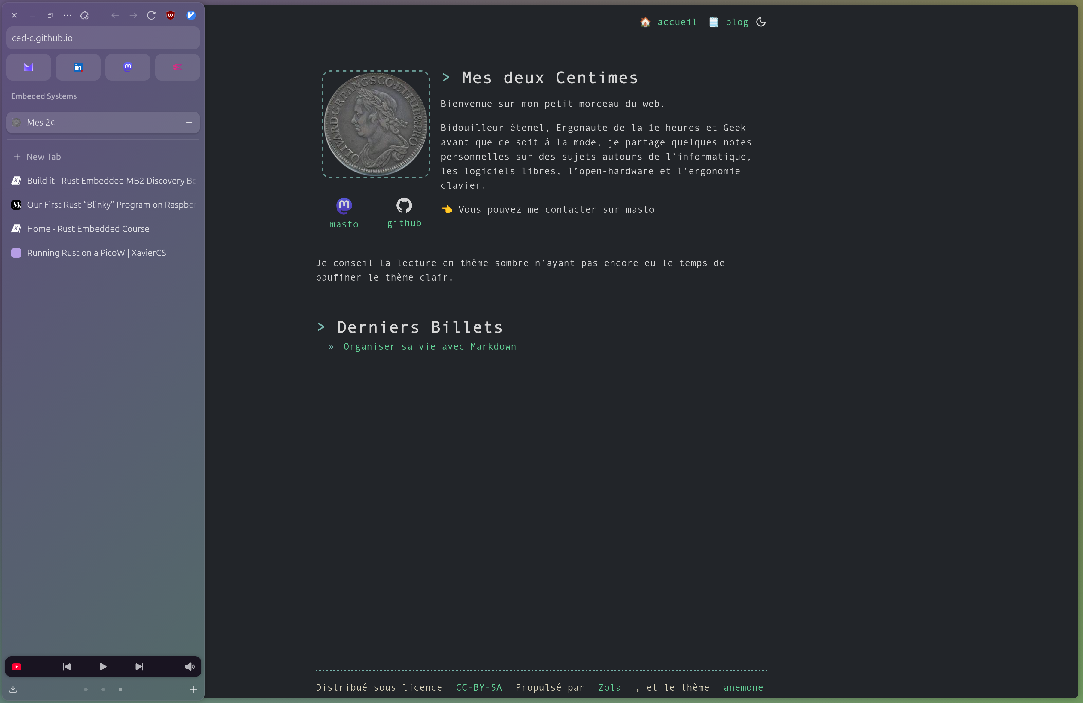 La barre youtube qui s’affiche